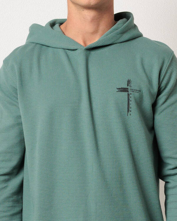Lucid Divinity Waffle Hooded Long Sleeve T-Shirt for Mens