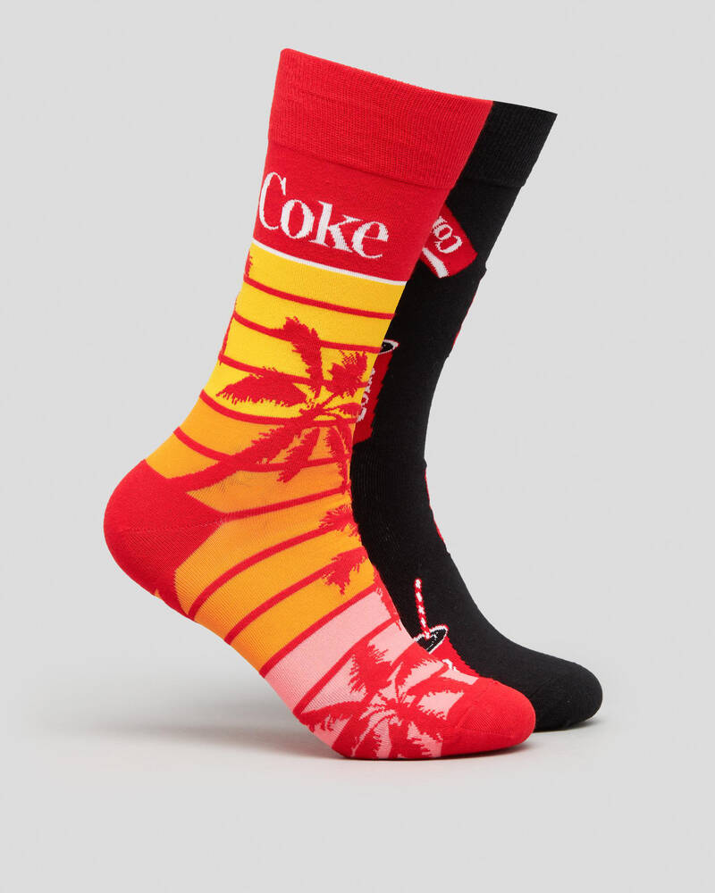 FOOT-IES Coke Sunset Socks 2 Pack for Mens