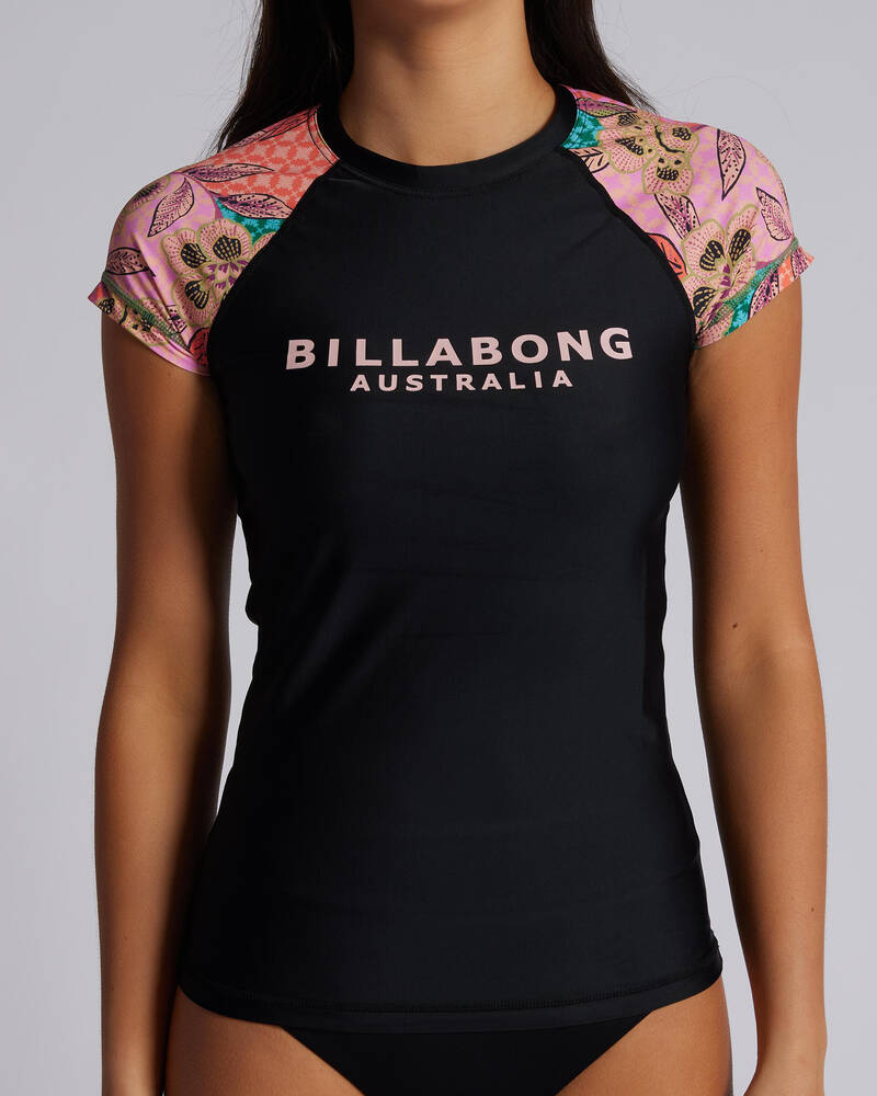 Billabong Visions Of Paradise Wahine Cap Sleeve Rash Vest for Womens