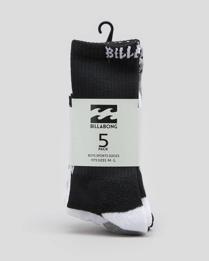 Billabong Boys' Sport Socks 5 Pack for Mens