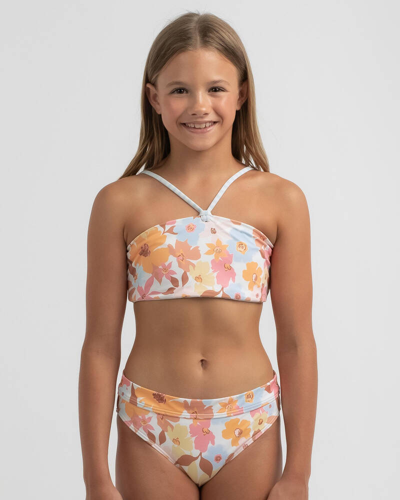 Billabong Girls' Walk In The Sun Bandeau Bikini Set for Womens