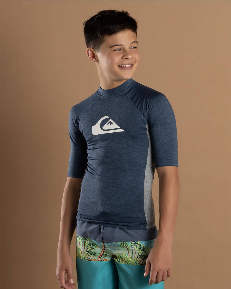 Quiksilver Boys' Everyday UPF50 Comp Short Sleeve Rash Vest for Mens