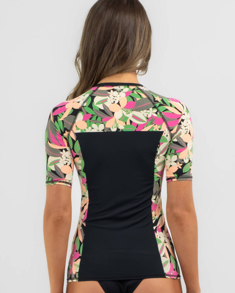 Roxy Short Sleeve Lycra Printed Rash Vest for Womens