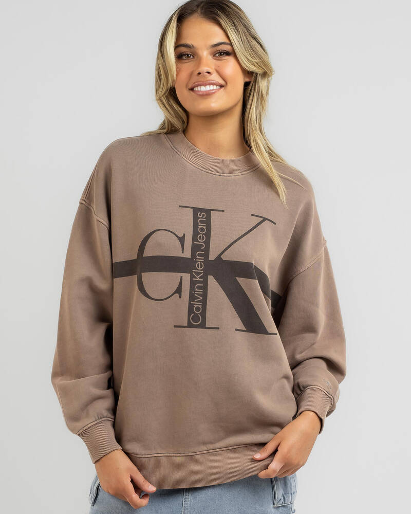 Calvin Klein Stripe Monologo Sweatshirt for Womens