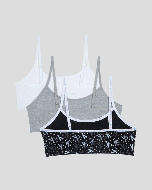 Calvin Klein Girls' Bralette 3 Pack for Womens