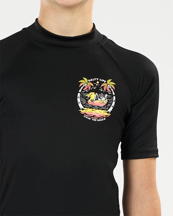 Salty Life Boys' Sweet Escape Short Sleeve Rash Vest for Mens