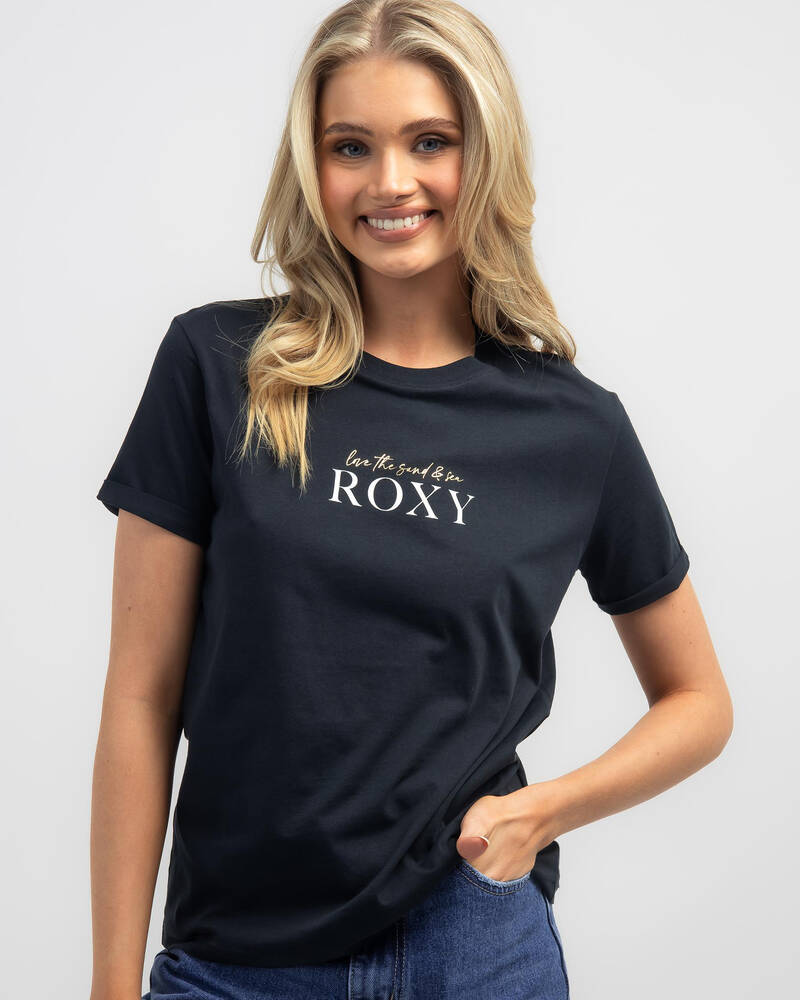 Shipping - FREE* Returns City States Roxy & Noon In - Ocean Easy T-Shirt Beach Anthracite United