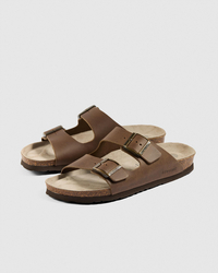 GENUINS Hawaii Oiled Leather Sandals for Mens image number null
