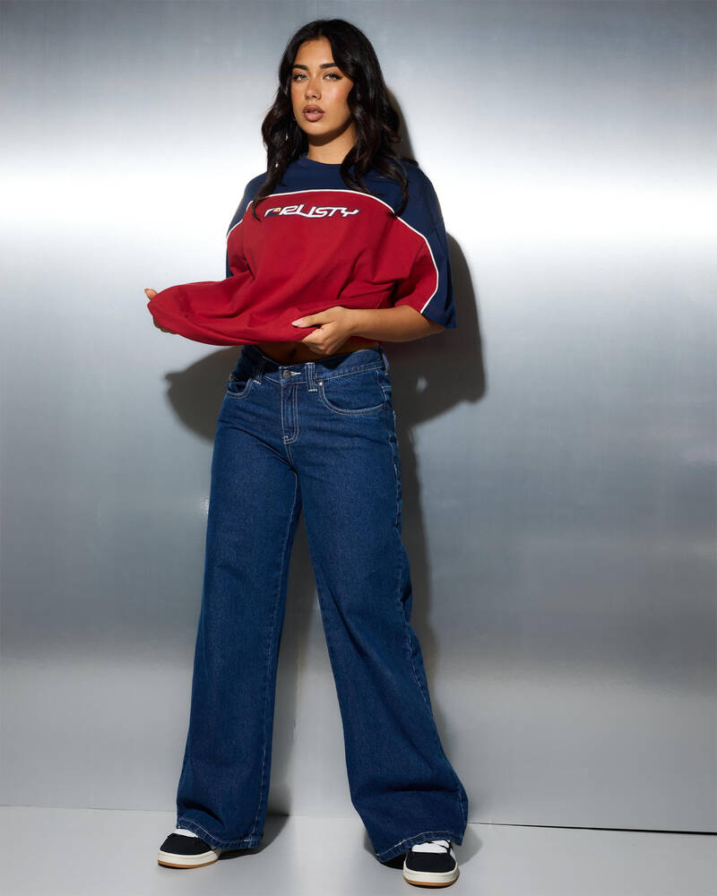 Rusty Wendy Wide Low Jeans for Womens