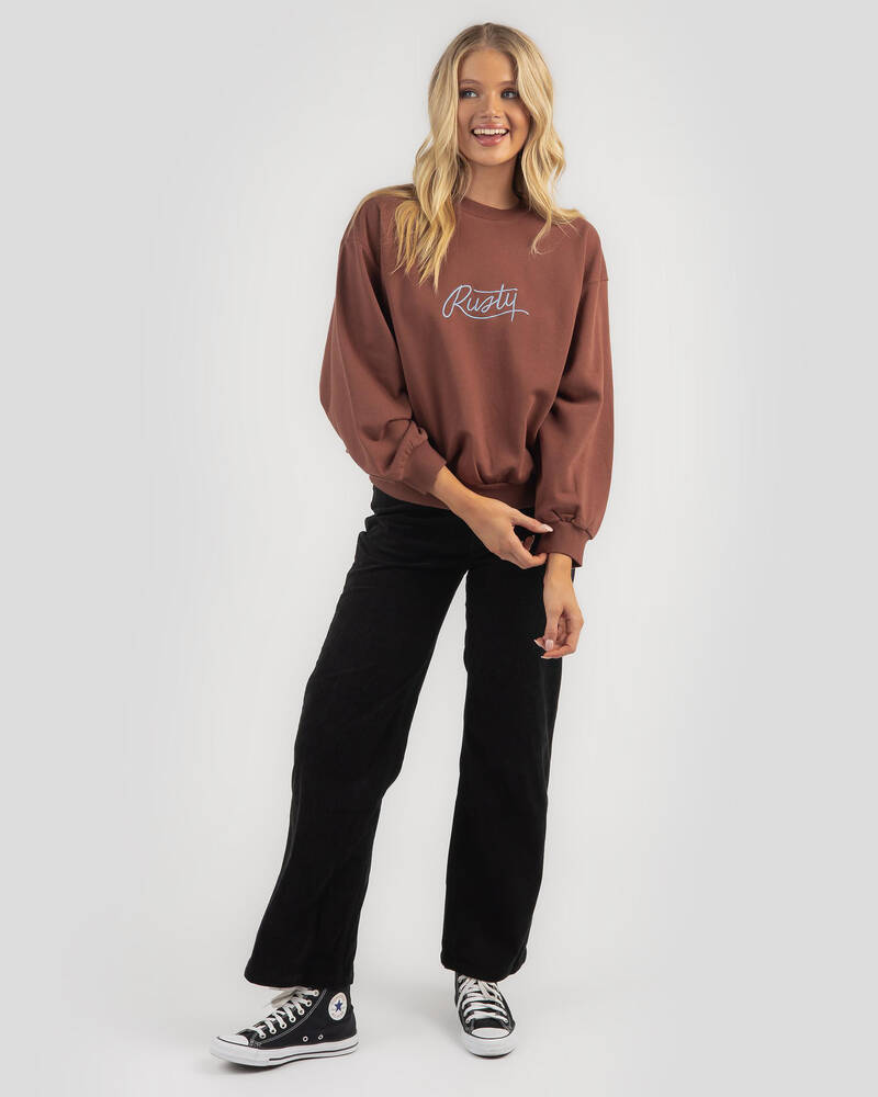 Rusty Logo Oversize Crewneck Sweatshirt for Womens