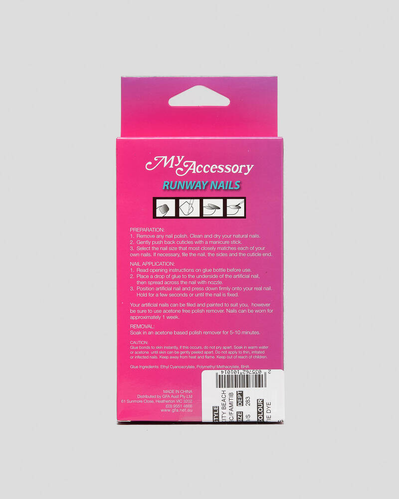 Mooloola Ballerina Tie Dye Fake Nail Pack for Womens