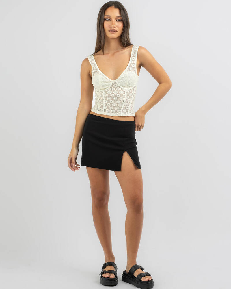 Mint Vanilla Daisy Lace Top for Womens