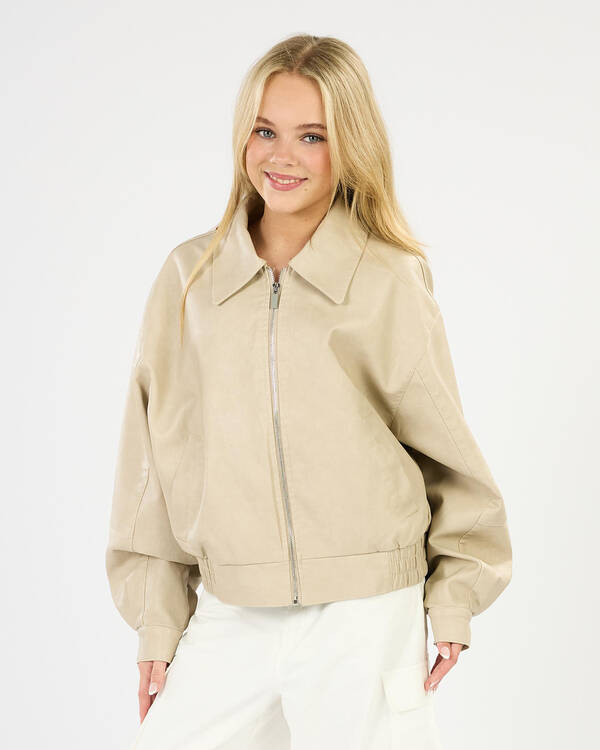 Girls' Off Duty Faux Leather Jacket