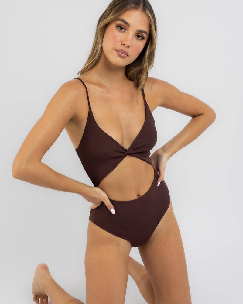 Kaiami Valentina Twist Slinky Rib One Piece Swimsuit for Womens
