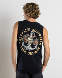 Salty Life Sink Or Swim Muscle Tank for Mens image number null