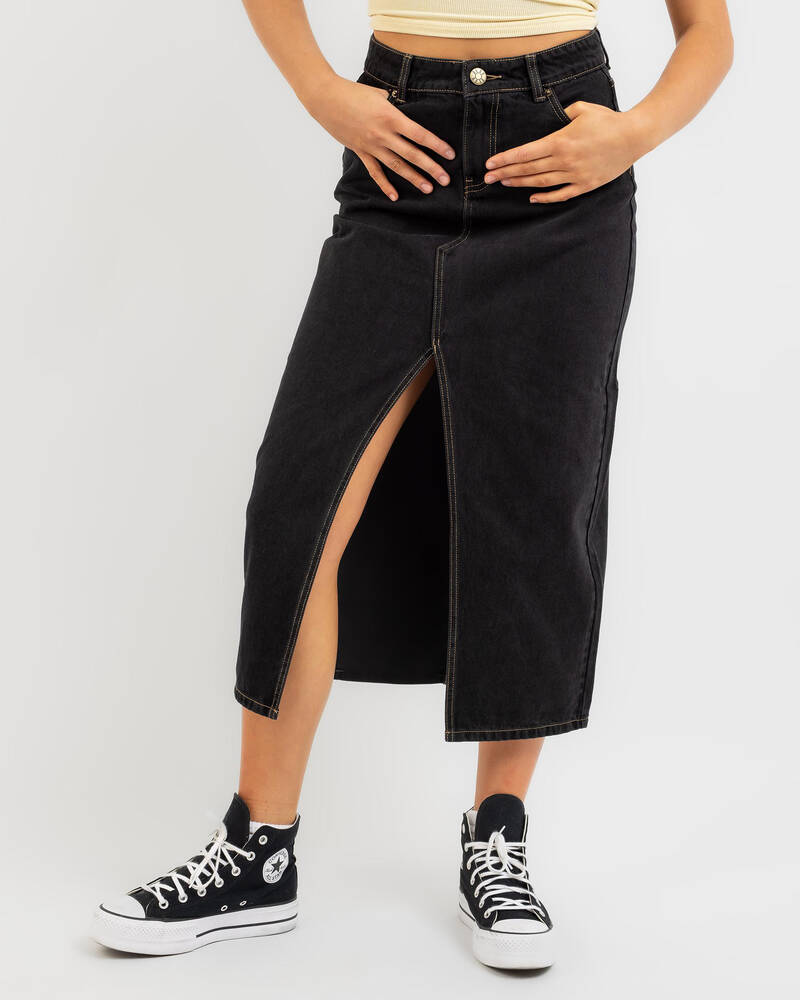 DESU Lorde Midi Denim Skirt for Womens