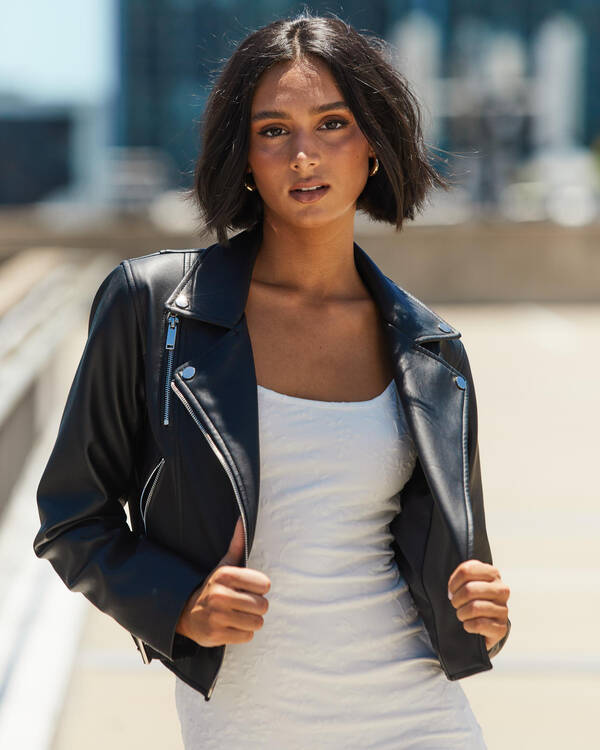 Sandy Faux Leather Jacket