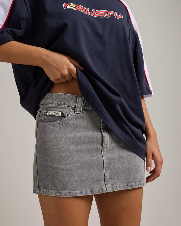 Mavericks Low Rise Denim Mini Skirt