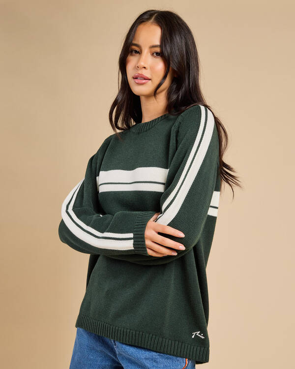 White Lines Crew Neck Knit Jumper