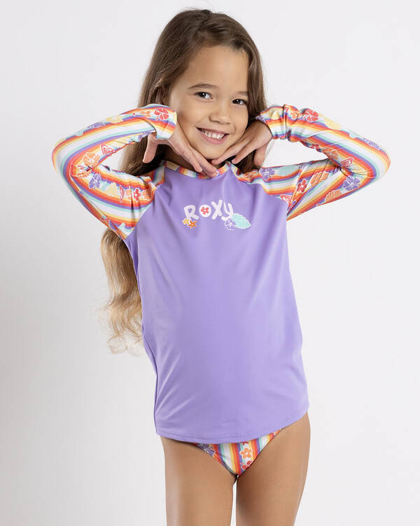 Toddlers' Rainbow Bay Stripe Long Sleeve Rash Vest Set
