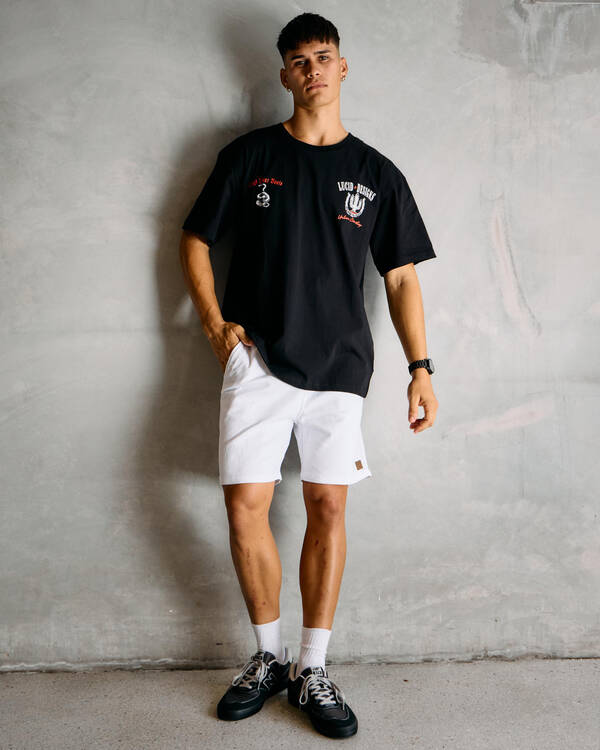 Division Elastic Waist Shorts