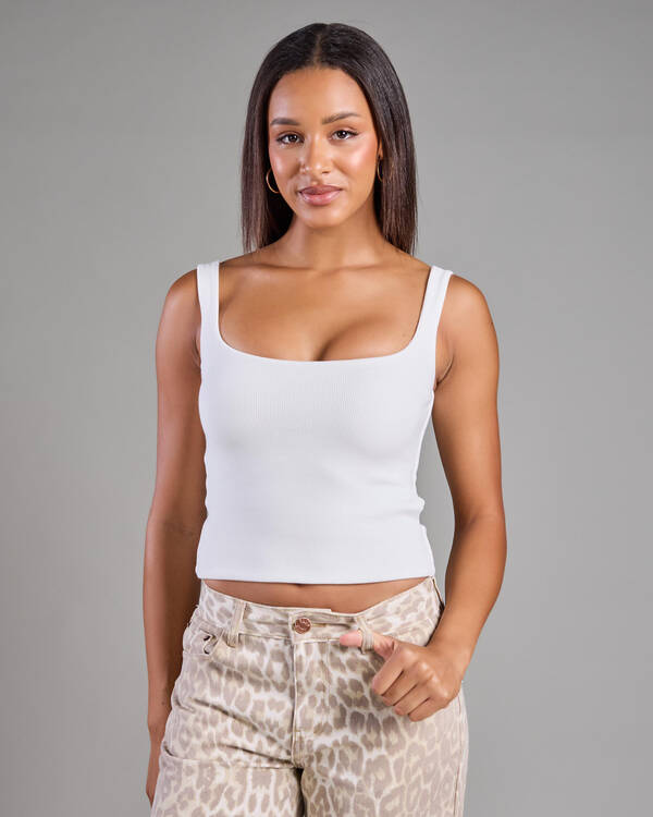 Basic Square Neck Rib Tank Top