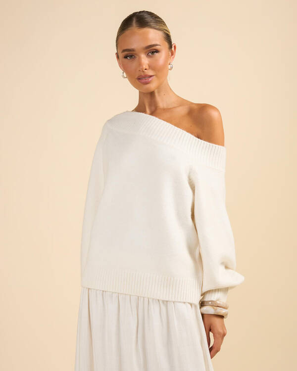 Megi Off Shoulder Knit Jumper