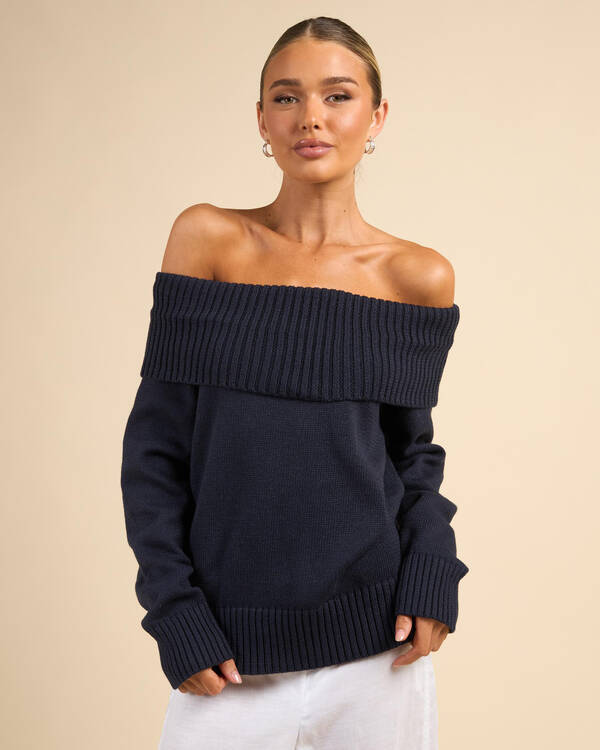 Veriti Off Shoulder Knit Jumper