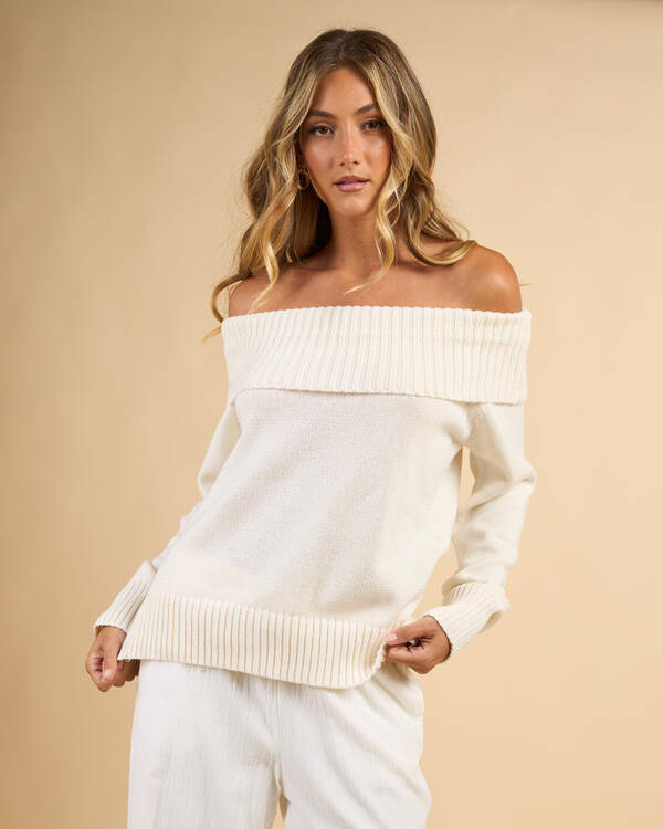 Veriti Off Shoulder Knit Jumper