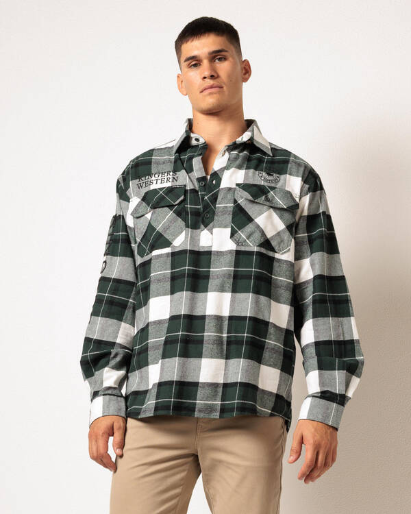 Kingswood Half Button Flannel Shirt