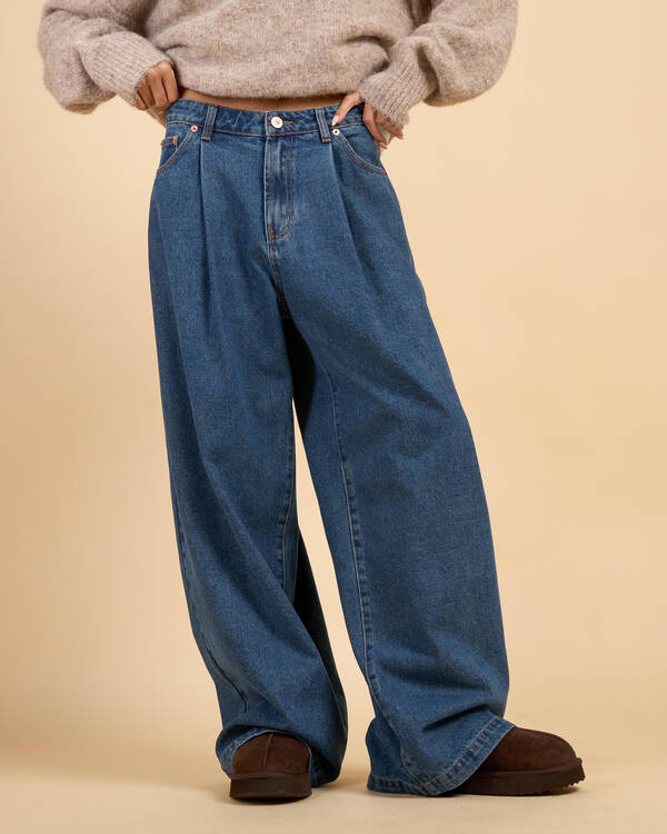 Demi Pleated Wide Leg Jeans