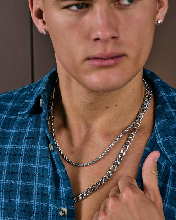 Silver Combo Chain Necklace