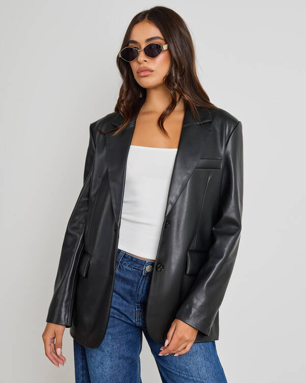 Lenny Oversized Faux Leather Blazer