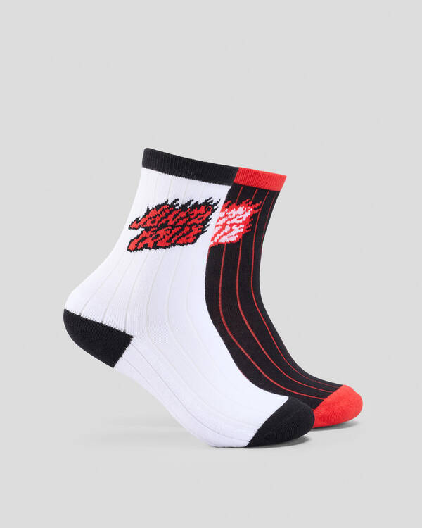 Flamed Stack Upside Down Crew Socks