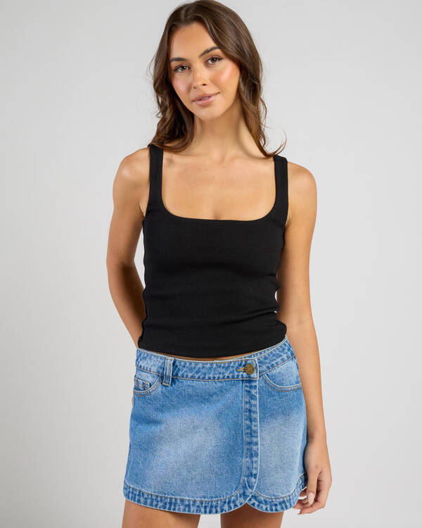 Basic Square Neck Rib Tank Top