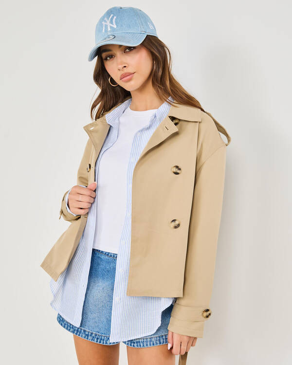 Gadget Cropped Trench Coat