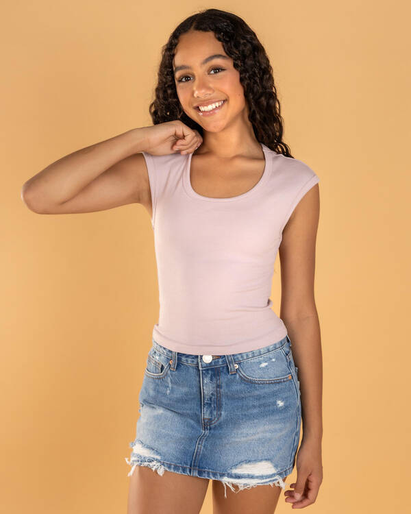 Basic Rib Scoop Neck Tee