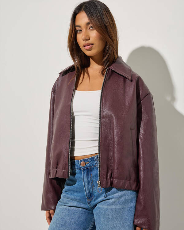 Pierce Faux Leather Jacket