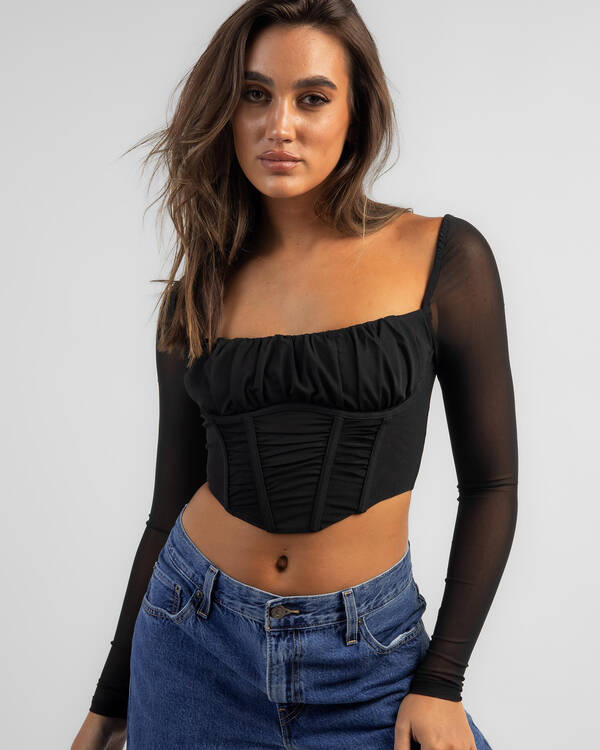 Be Sweet Long Sleeve Corset Top