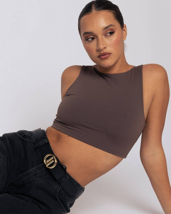 Basic Super Soft Backless Crop Top