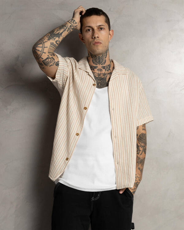 Vacation Striped Short Sleeve Shirt