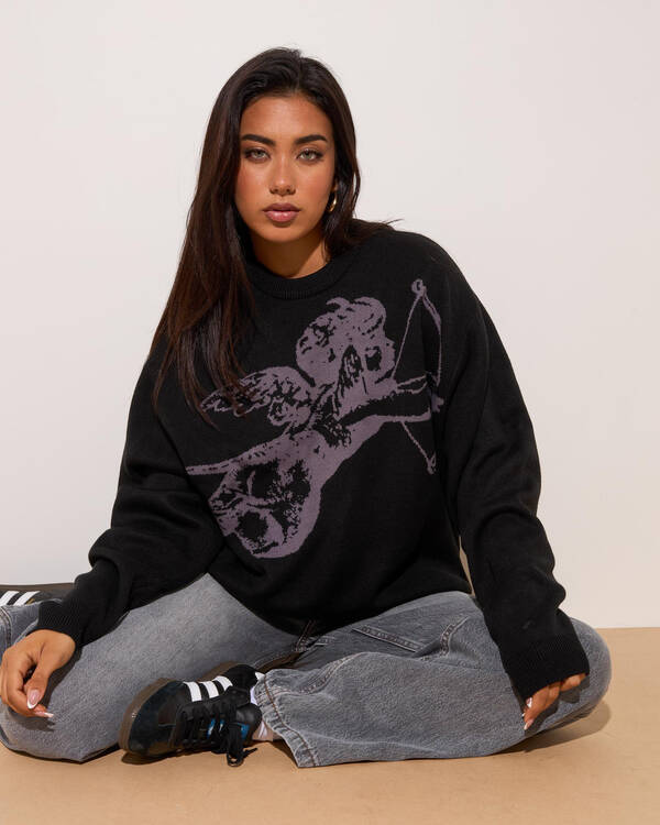 Cherub Box Fit Crew Knit Sweater