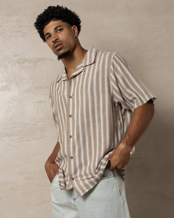 Beat Stripe Vintage Short Sleeve Shirt