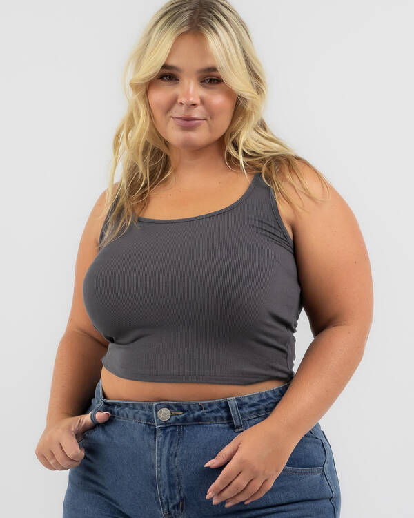 Basic Scoop Neck Rib Tank Top