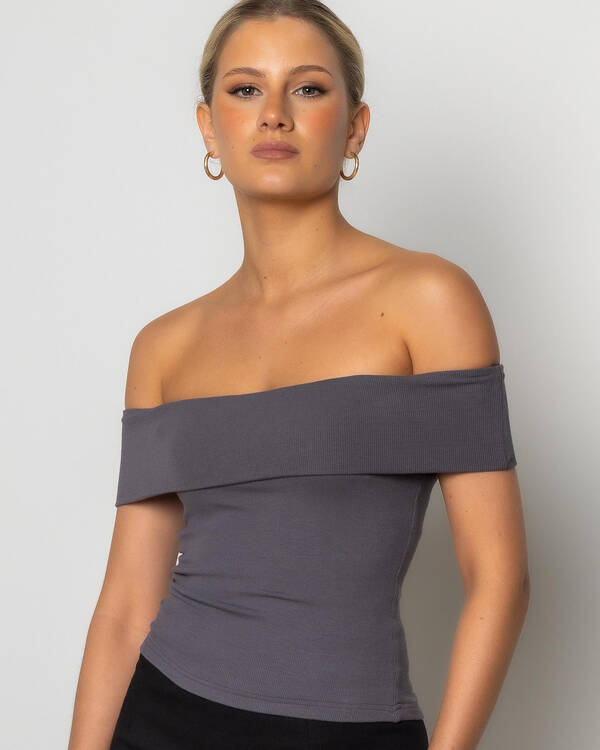 Basic Fine Rib Off Shoulder Top