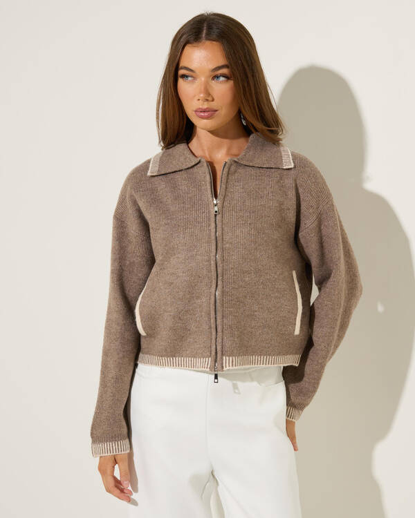 Neon Zip Knit Jumper