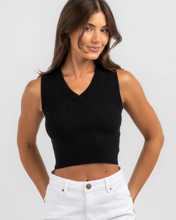 Devon Cropped Knit Vest