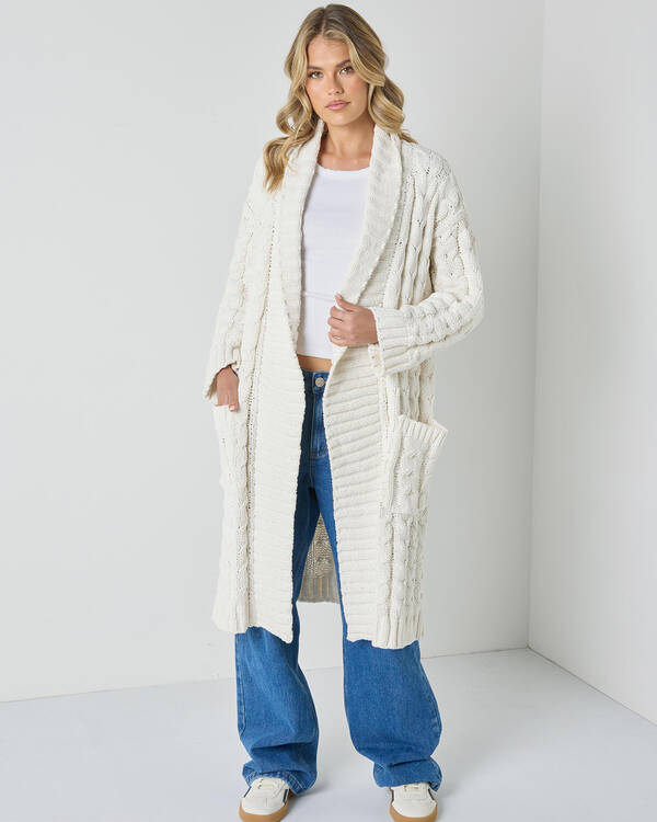 Vogue Longline Cable Knit Cardigan