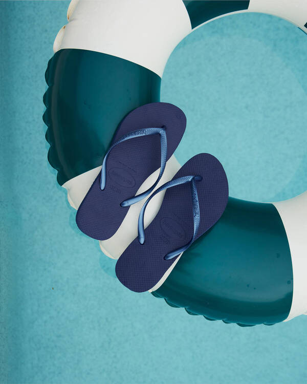 Slim Metallic Navy Thong