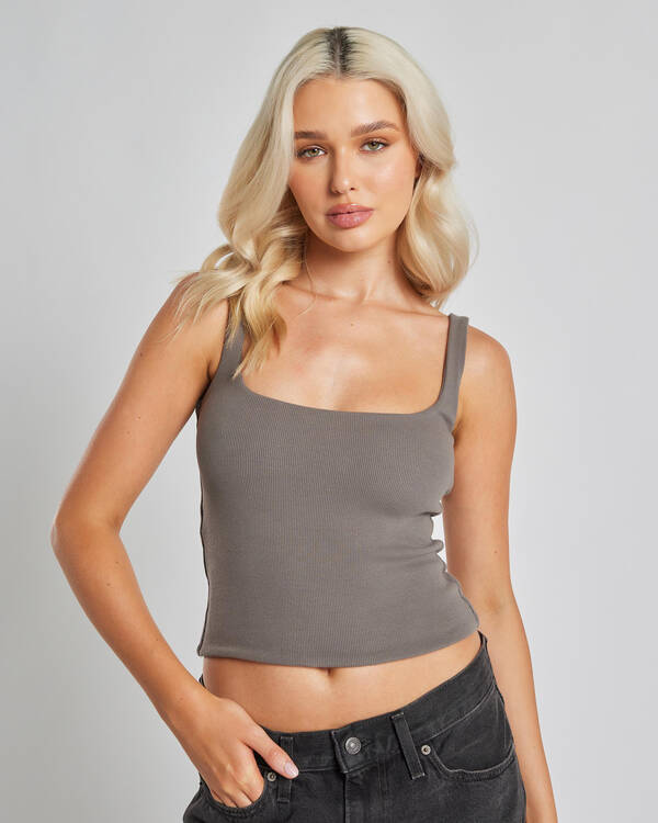 Basic Square Neck Rib Tank Top